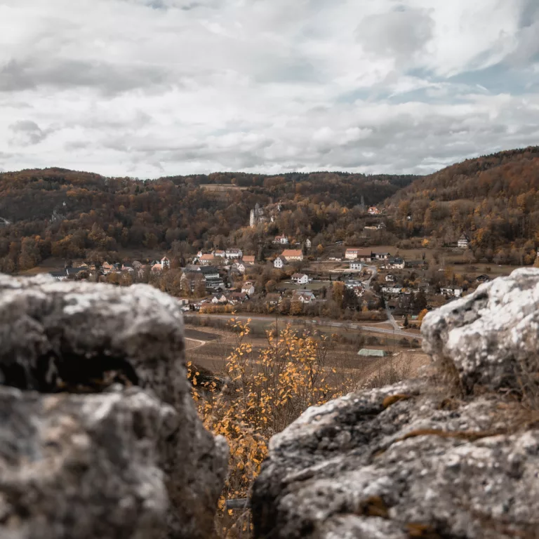 Blick von der Burg Ruine Neideck bei Streitberg